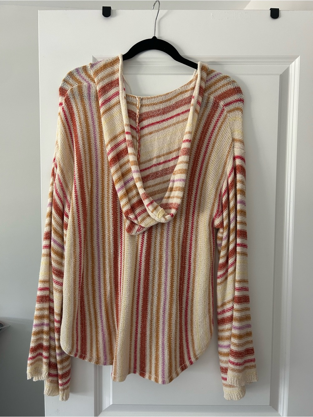 Billabong Striped Knit Swim Coverup in Cream, Red, Pink, Yellow - Picture 2 of 3